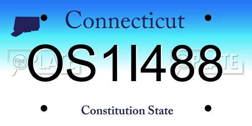 OS1I488 Connecticut License Plate