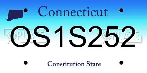 OS1S252 Connecticut License Plate