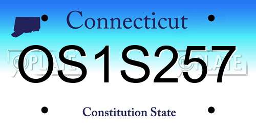 OS1S257 Connecticut License Plate