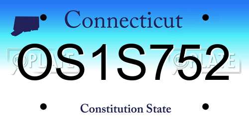OS1S752 Connecticut License Plate