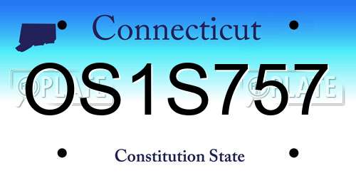 OS1S757 Connecticut License Plate