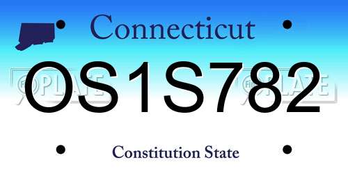 OS1S782 Connecticut License Plate
