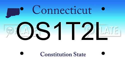OS1T2L Connecticut License Plate