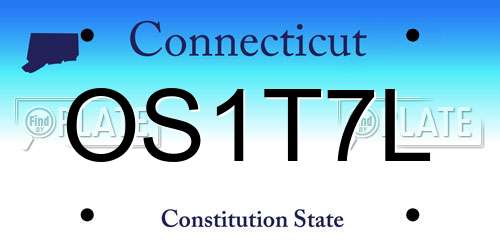 OS1T7L Connecticut License Plate