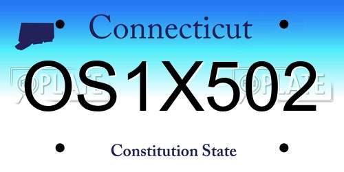 OS1X502 Connecticut License Plate