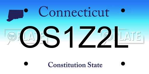 OS1Z2L Connecticut License Plate