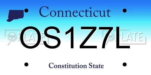 OS1Z7L Connecticut License Plate