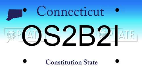 OS2B2I Connecticut License Plate