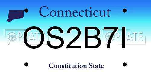 OS2B7I Connecticut License Plate