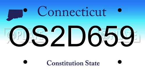 OS2D659 Connecticut License Plate