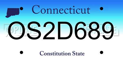 OS2D689 Connecticut License Plate