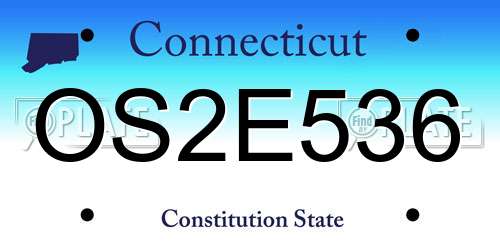 OS2E536 Connecticut License Plate