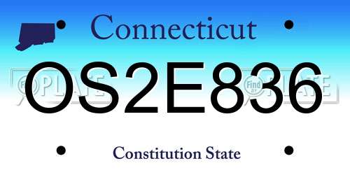 OS2E836 Connecticut License Plate