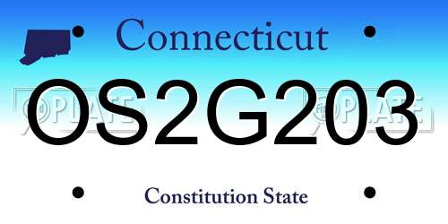 OS2G203 Connecticut License Plate
