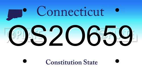 OS2O659 Connecticut License Plate