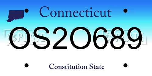 OS2O689 Connecticut License Plate