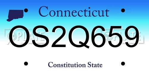 OS2Q659 Connecticut License Plate