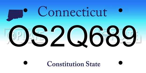 OS2Q689 Connecticut License Plate