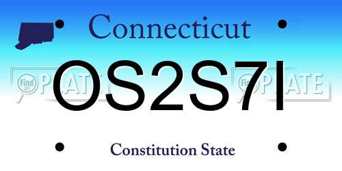 OS2S7I Connecticut License Plate