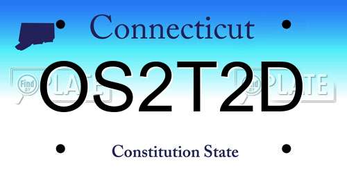 OS2T2D Connecticut License Plate