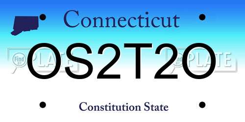OS2T2O Connecticut License Plate