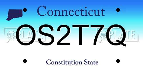 OS2T7Q Connecticut License Plate