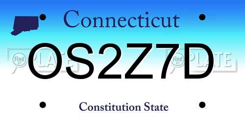 OS2Z7D Connecticut License Plate