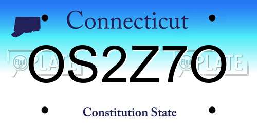 OS2Z7O Connecticut License Plate