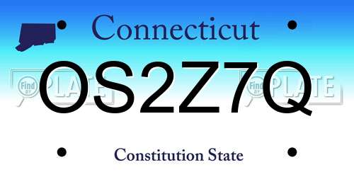 OS2Z7Q Connecticut License Plate