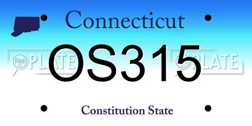 OS315 Connecticut License Plate