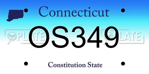 OS349 Connecticut License Plate
