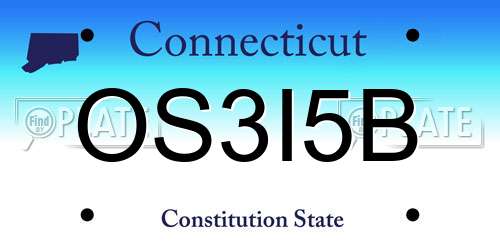OS3I5B Connecticut License Plate