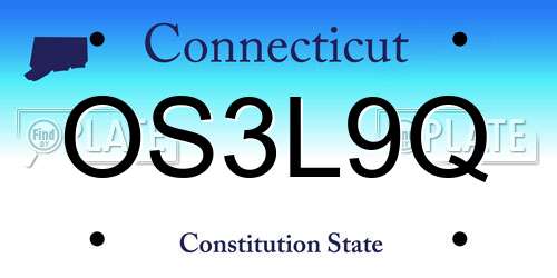 OS3L9Q Connecticut License Plate