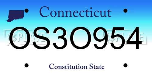 OS3O954 Connecticut License Plate