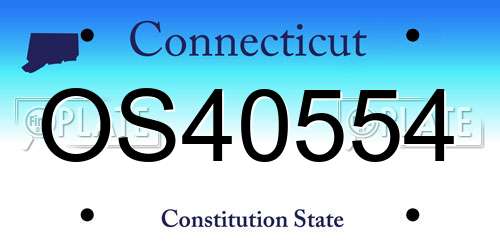 OS40554 Connecticut License Plate