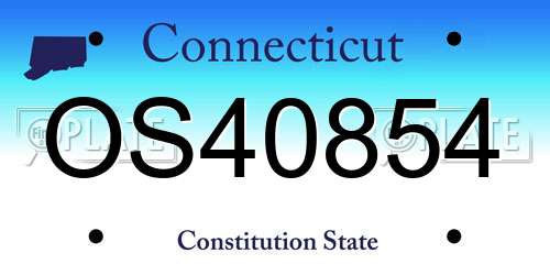 OS40854 Connecticut License Plate