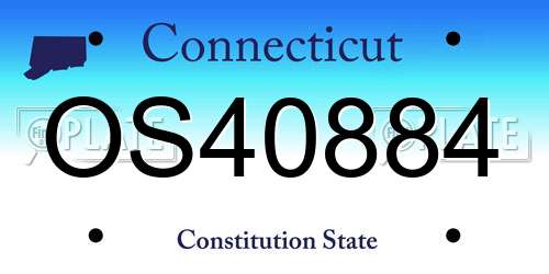 OS40884 Connecticut License Plate
