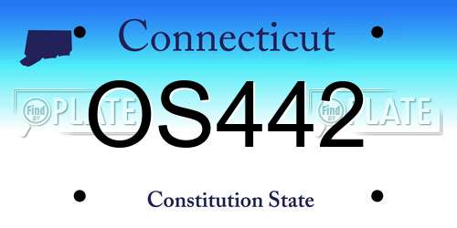 OS442 Connecticut License Plate