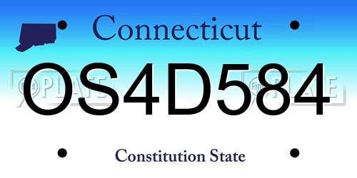 OS4D584 Connecticut License Plate
