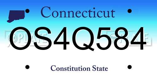 OS4Q584 Connecticut License Plate