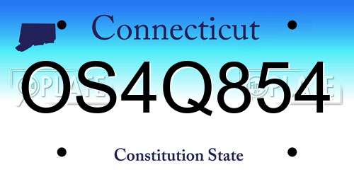 OS4Q854 Connecticut License Plate