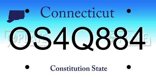 OS4Q884 Connecticut License Plate