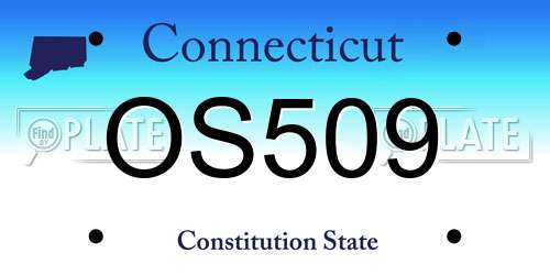 OS509 Connecticut License Plate