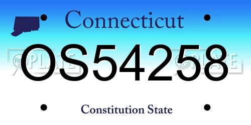 OS54258 Connecticut License Plate