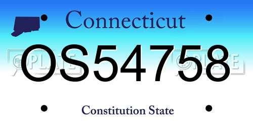 OS54758 Connecticut License Plate