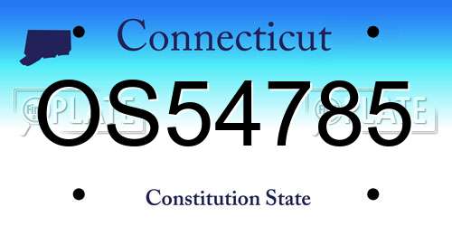 OS54785 Connecticut License Plate