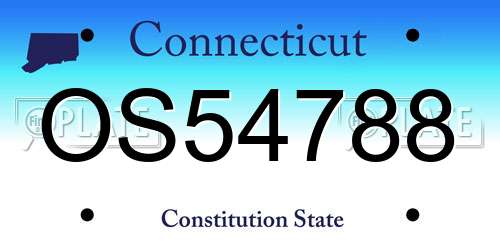 OS54788 Connecticut License Plate