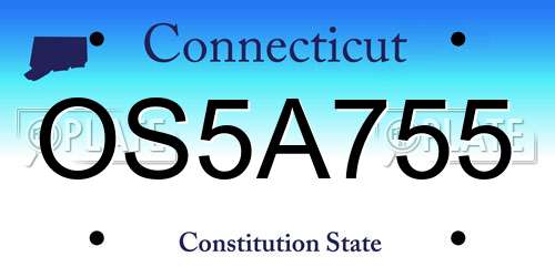 OS5A755 Connecticut License Plate