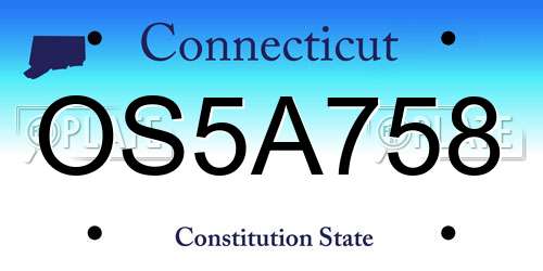 OS5A758 Connecticut License Plate