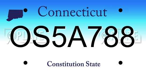 OS5A788 Connecticut License Plate